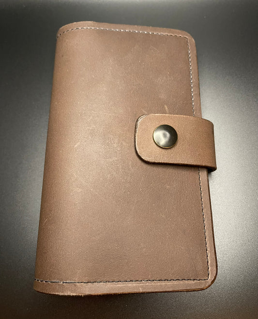 Compact Leather Journal Cover- Terra Cotta